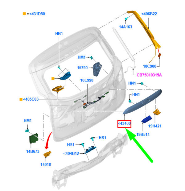NEW FORD GRAND C-MAX MK2 REAR TAILGATE HANDLE AM51-R43400-ADXWAA 1786385 - Image 3