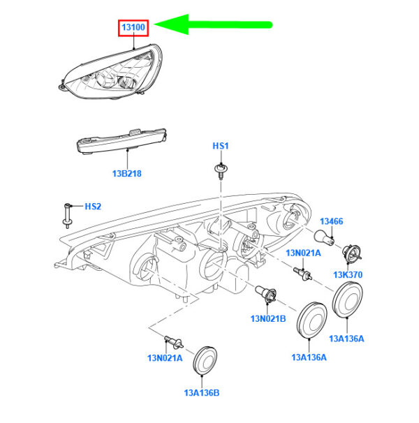 NEW GENUINE OEM 1791499 NEW FORD GALAXY MK2 FRONT LEFT HEADLIGHT LHD 1791499 6M21-13D153-AK ORIGINAL