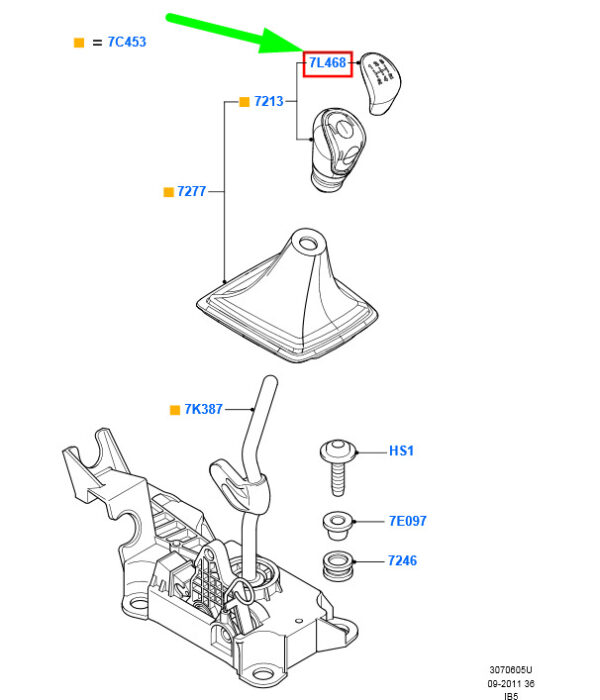 NEW FORD FOCUS MK2 MANUAL GEAR CHANGE LEVER INSERT 1802403 7G9R-7L468-BB - Image 3