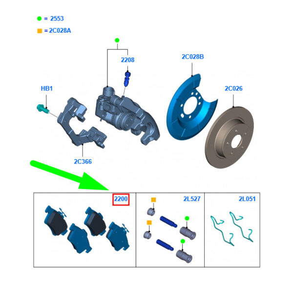 NEW FORD C-MAX MK2 REAR BRAKE PAD SET 1805813 AV61-2M008-BA ORIGINAL - Image 3