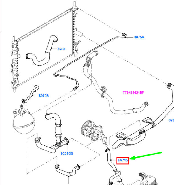 NEW GENUINE OEM 1818763 NEW FORD TRANSIT MK3 WATER HEATER COOLING SYSTEM HOSE 1818763 ORIGINAL