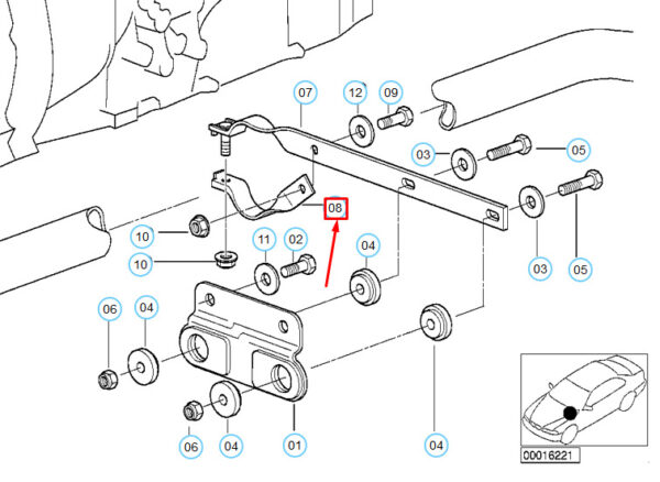 BMW 3 E46 exhaust suspension support shackle  18207546288 NEW REAL - Image 4