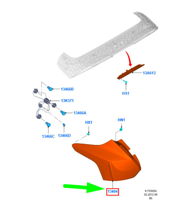NEW GENUINE OEM 1825318 NEW FORD FOCUS C346 MK3 REAR RIGHT TAILLIGHT BM51-13404-AK 1825318 ORIGINAL