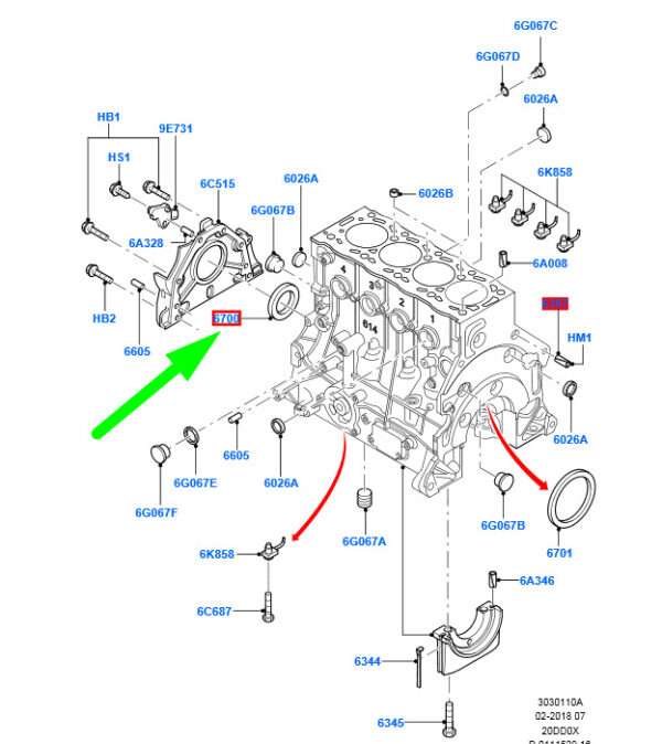 NEW GENUINE OEM 1826503 NEW FORD C-MAX MK1 FRONT CRANKSHAFT OIL SEAL 1826503 3M5Q-6700-BD ORIGINAL