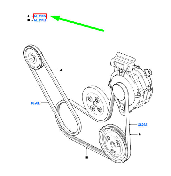 NEW GENUINE OEM 1829195 NEW FORD FIESTA WS MK5 DRIVE BELTS KIT 2S6E-6D314-AD 1829195 ORIGINAL
