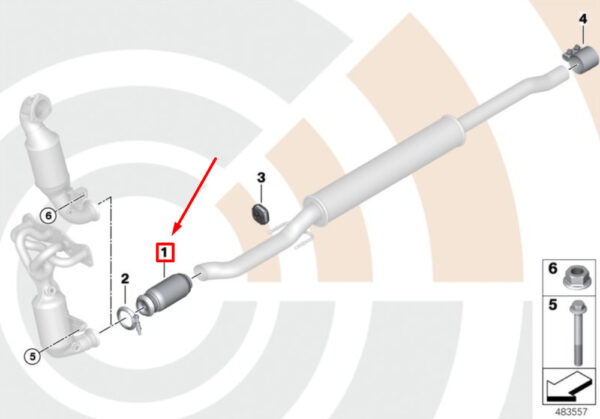 MINI COOPER R56 flue gas decoupling element value line 18302455550 NEW REAL - Image 4