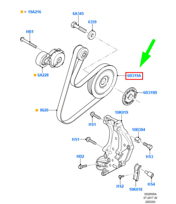 NEW GENUINE OEM 1837783 NEW FORD C-MAX MK1 CRANKSHAFT PULLEY 1837783 9M5Q-6B319-AB ORIGINAL