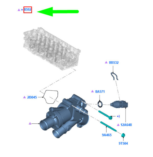 NEW GENUINE OEM 1838288 NEW FORD FOCUS C346 MK3 THERMOSTAT WATER OUTLET CONNECTION 1838288 ORIGINAL