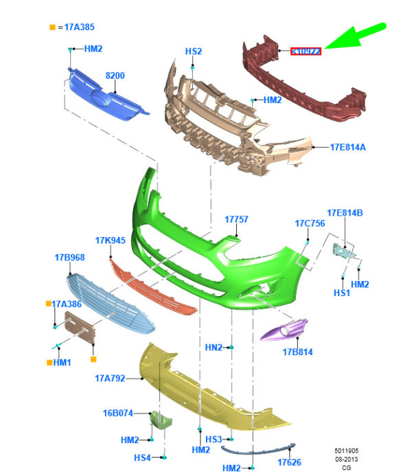 NEW GENUINE OEM 1847115 NEW FORD C-MAX ENERGI MK2 FRONT REINFORCEMENT BAR 1847115 ORIGINAL
