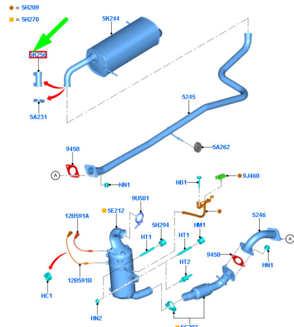 NEW FORD ECOSPORT MK2 BK EXHAUST SYSTEM PIPE CONNECTOR 1854886 ORIGINAL - Image 3