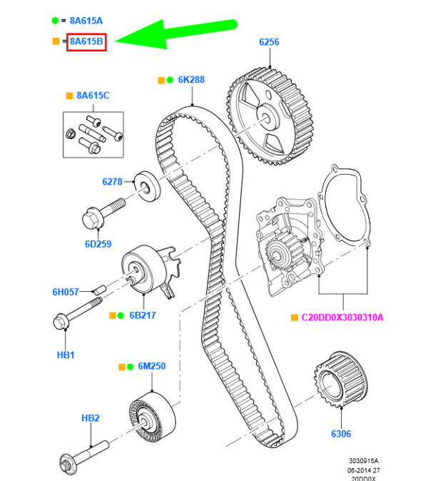 NEW FORD C-MAX MK1 TIMING BELT WATER PUMP REPAIR KIT 1855732 ORIGINAL - Image 3