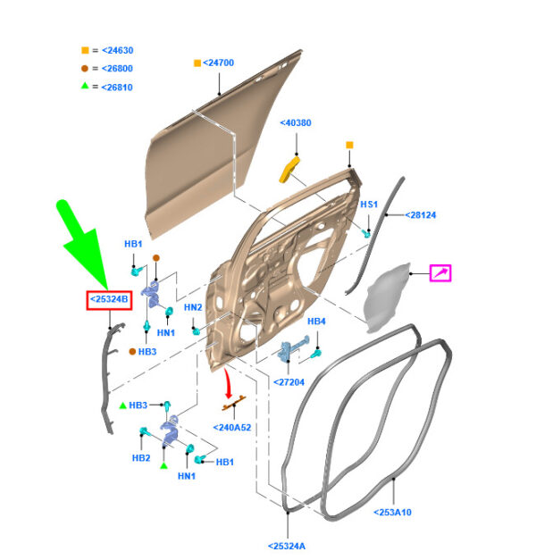 NEW FORD MONDEO MK5 REAR RIGHT DOOR WEATHERSTRIP 1861073 DS73-F25332-BC ORIGINAL - Image 3