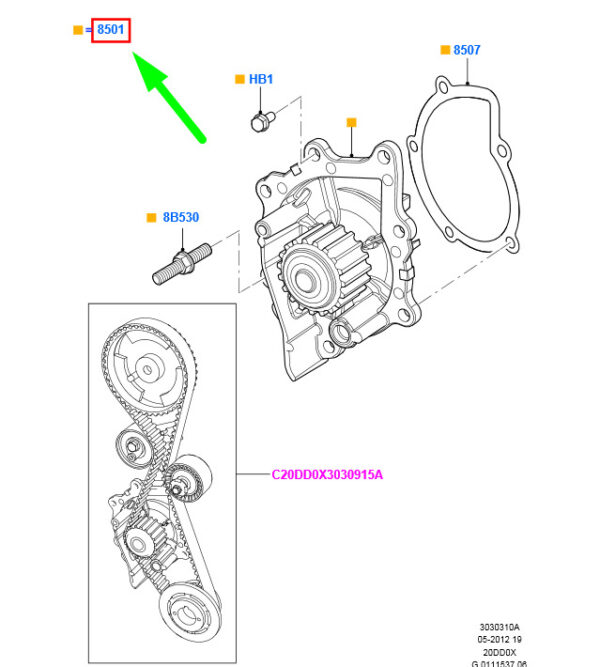 NEW FORD FOCUS MK2 WATER PUMP KIT ME3M5Q-8591-F1A 1870053 ORIGINAL - Image 3
