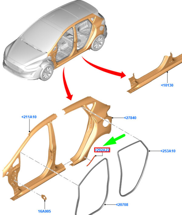 NEW FORD FIESTA MK7 REAR RIGHT ARCH GUARD DECORATIVE SHIELD 1870791 - Image 3