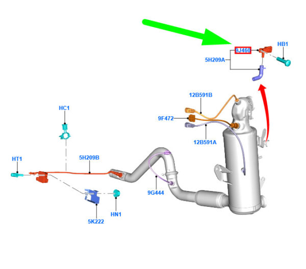 NEW GENUINE OEM 1876829 NEW FORD ECOSPORT MK2 BK EXHAUST PRESSURE SENSOR 1876829 BK2A-9G824-AA ORIGINAL