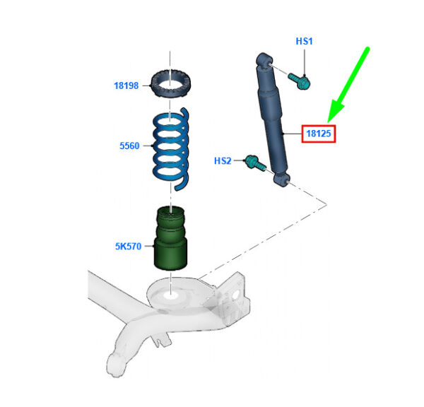 NEW FORD KA MK1 REAR SHOCK ABSORBER KIT 1901743 ME9S5J-18008-AA ORIGINAL - Image 3