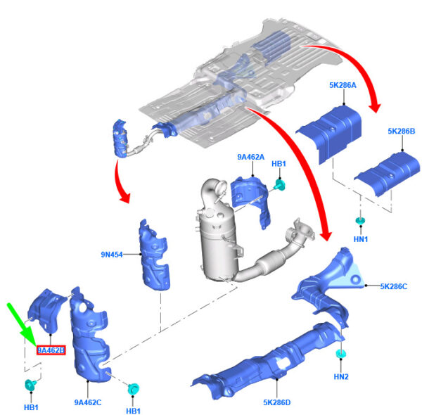 NEW FORD TOURNEO COURIER CATALYST REAR HEAT PICTURE 1904610 ORIGINAL - Image 3