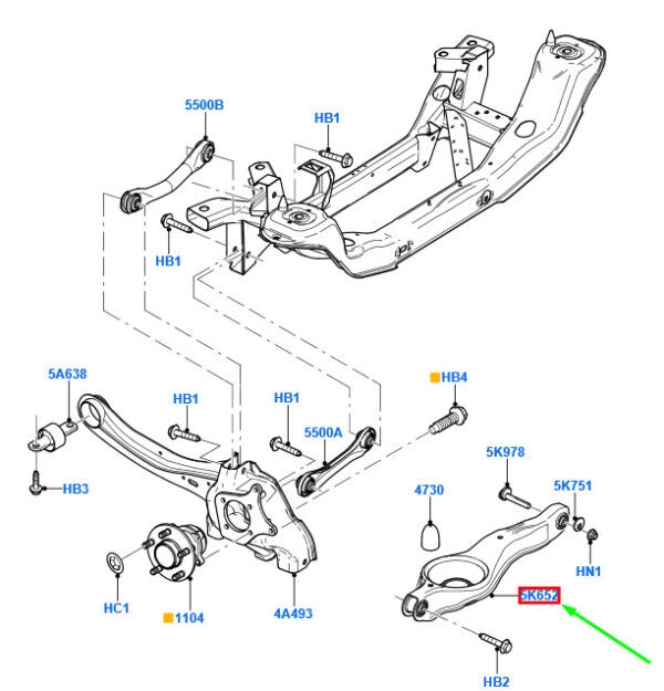 NEW FORD FOCUS MK2 REAR LOWER SUSPENSION CONTROL ARM 1909108 ORIGINAL - Image 3