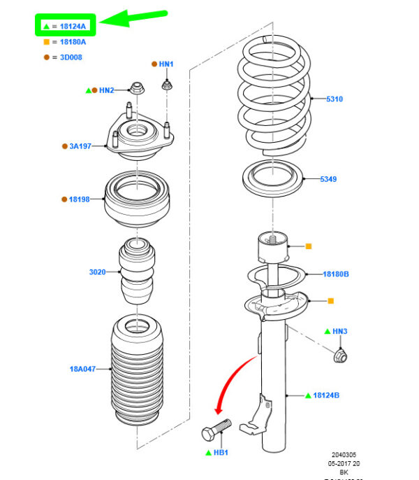 NEW FORD FOCUS C346 MK3 FRONT SHOCK ABSORBER KIT 1919355 ORIGINAL - Image 3