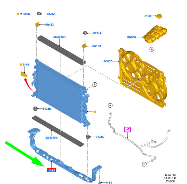 NEW FORD FOCUS C346 MK3 RADIATOR SUPPORT 1936161 G1FY-8A297-RA ORIGINAL - Image 3