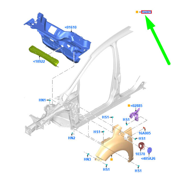 NEW FORD C-MAX ENERGI MK2 FRONT RIGHT FENDER 1948054 ORIGINAL - Image 3
