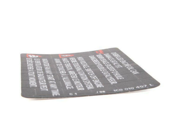 NEW VOLKSWAGEN BEETLE 9C WARNING LABEL 1C0010457L - Image 3