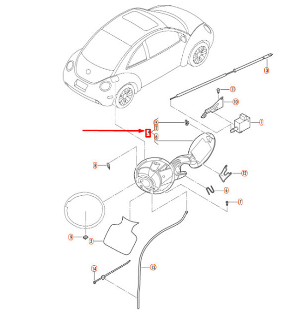 NEW GENUINE OEM 1C0809857RGRU