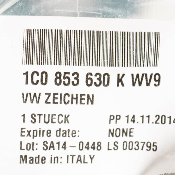 VW NEW BEETLE 9C1 Rear Tailgate Trunk Emblem Badge 1C0853630KWV9 NEW GENUINE