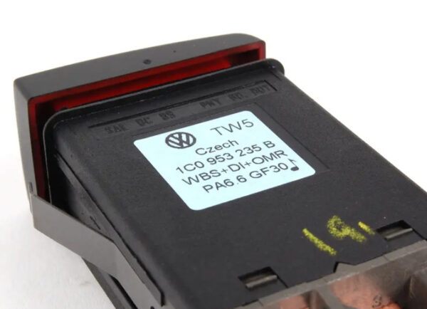 NEW VOLKSWAGEN BEETLE 9C DASHBOARD HAZARD BUTTON 1C0953235BB41 - Image 4