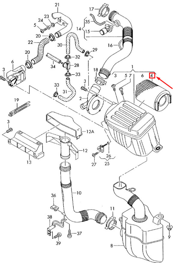 AUDI A3 8P AIR FILTER 1F0129620 NEW ORIGINAL - Image 3