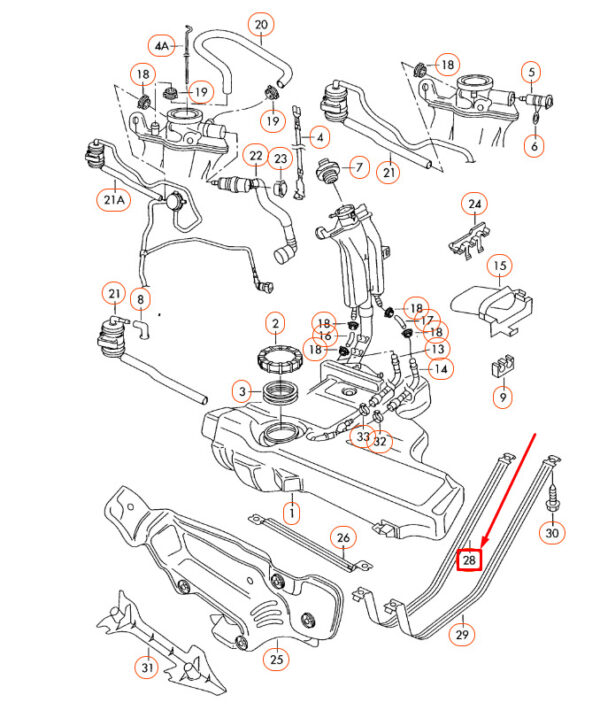 NEW VOLKSWAGEN BEETLE 9C FUEL TANK LEFT TENSIONING STRAP 1J0201653J