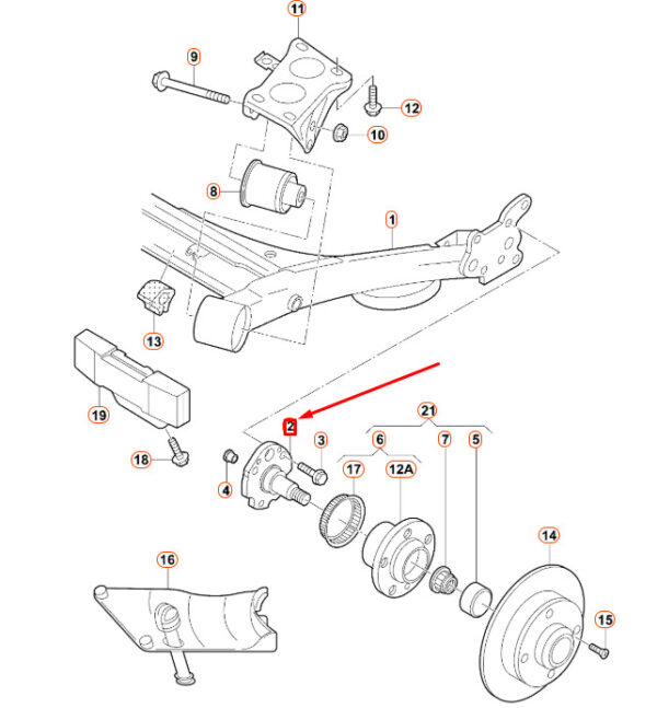 NEW VW BEETLE 9C REAR AXLE LEGS 1J0501117B - Image 3