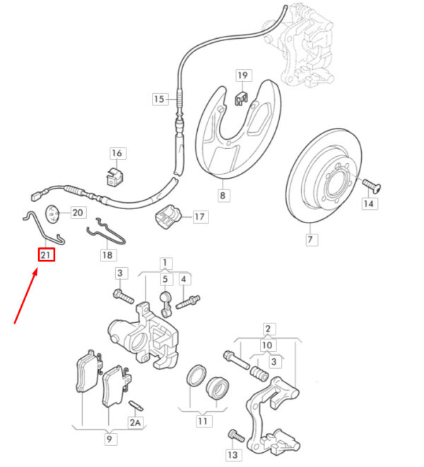Audi A3 Sportback 8P Handbrake Rope Holder 1J0609651G NEW ORIGINAL - Image 5