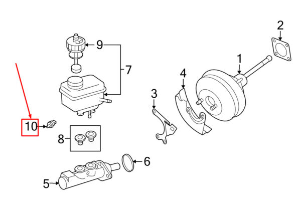 NEW VW BEETLE CABRIO 1Y FRONT MASTER CYLINDER PRESSURE SENSOR 1J0907597A - Image 4