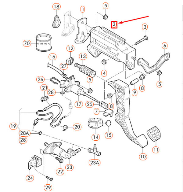 NEW AUDI A3 8L CLUTCH PEDAL BRACKET LHD 1J1721373EROH ORIGINAL - Image 4