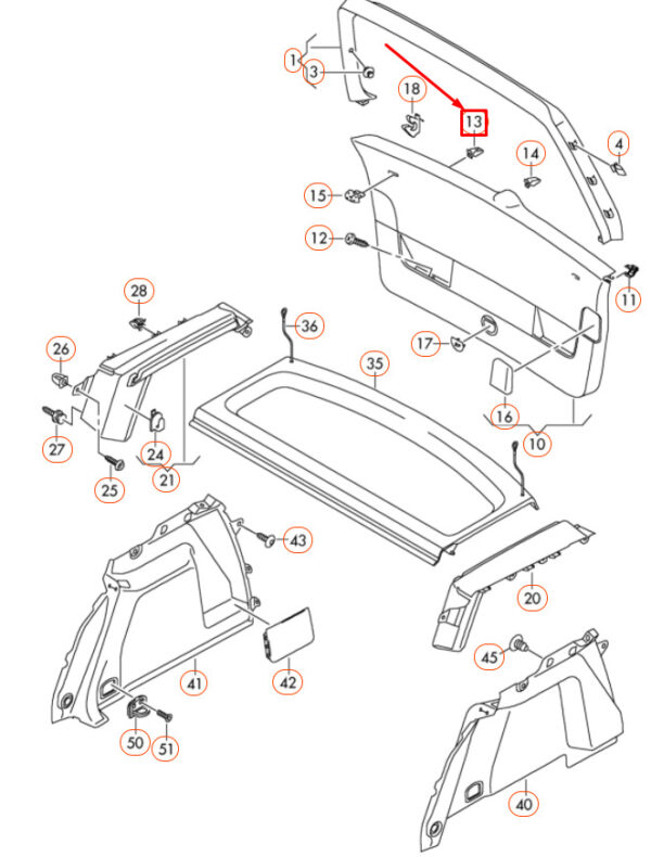 VOLKSWAGEN GOLF 5G MK7 REAR LID TRIM CLIP 1J6867276 NEW GENUINE - Image 4