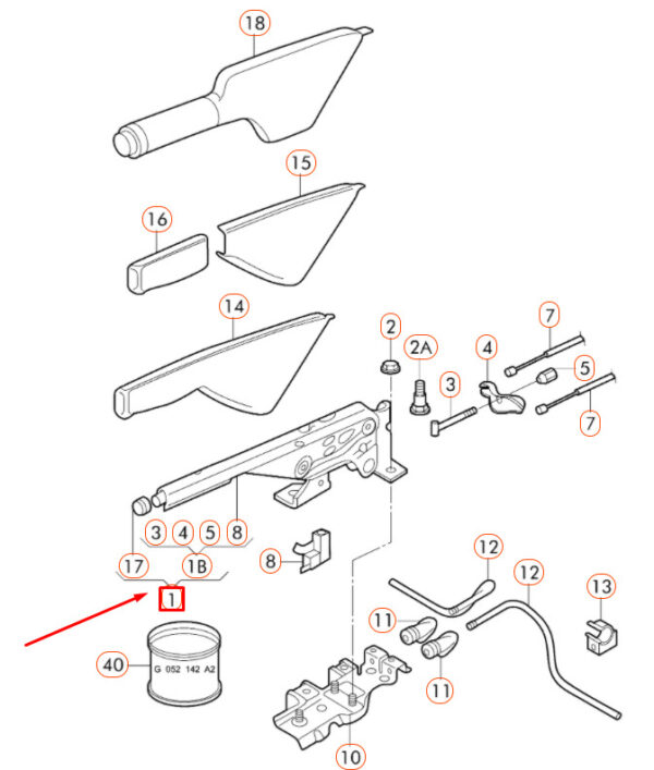 NEW VOLKSWAGEN BEETLE 9C BRAKE LEVER 1JM711303B2ZZ ORIGINAL - Image 4