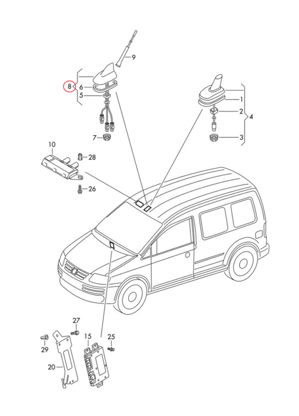New Genuine VW GOLF CADDY SCIROCCO Antenna GPS NAVI Shark SatNav 1K0035506 OEM