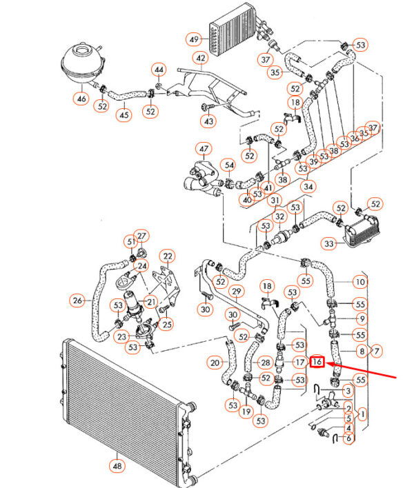 NEW AUDI A3 8P ENGINE COOLANT HOSE 1K0121086K ORIGINAL - Image 4