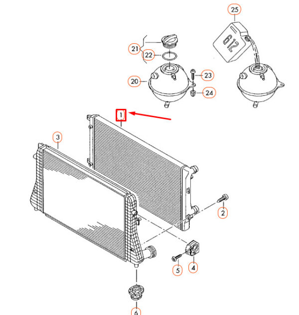 NEW AUDI A3 8P COOLER 1K0121251AK ORIGINAL - Image 4