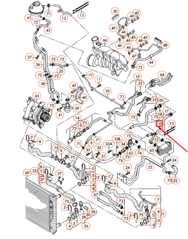 NEW AUDI A3 8P ENGINE COOLANT HOSE 1K0122073FR ORIGINAL - Image 4