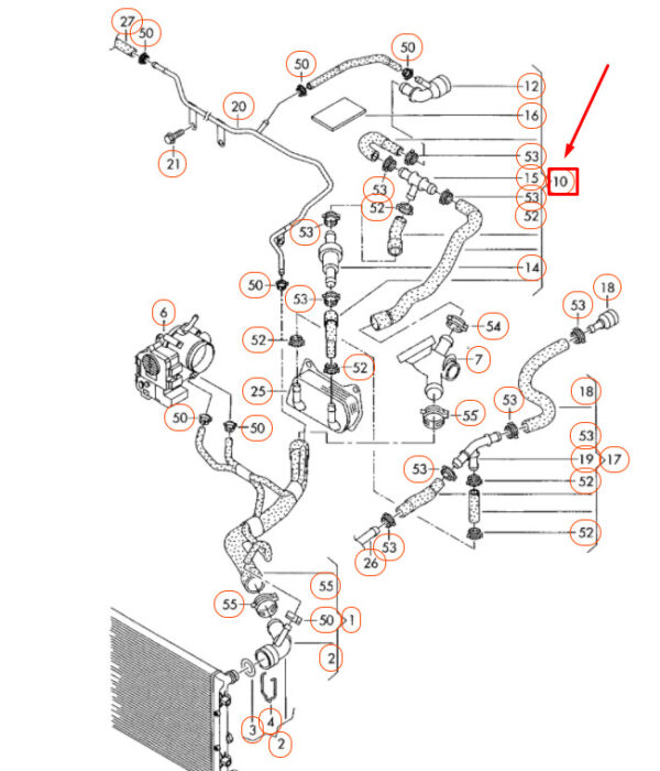 NEW VOLKSWAGEN BEETLE A5 ENGINE COOLANT FEED HOSE 1K0122157EN ORIGINAL - Image 4