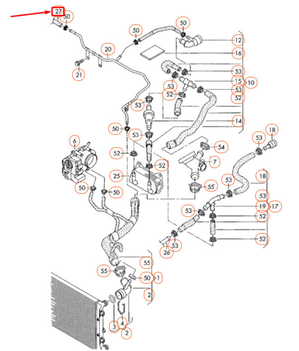 NEW VOLKSWAGEN BEETLE A5 COOLANT RESERVOIR HOSE 1K0122447AG ORIGINAL - Image 4