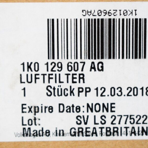 Volkswagen Golf MK7 5G air filter box 1K0129607AG GENUINE NEW