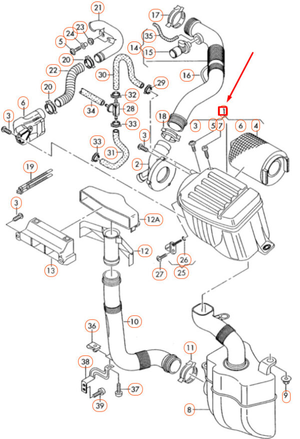 NEW AUDI A3 8P AIR FILTER BOX 1K0129607AQ ORIGINAL - Image 3