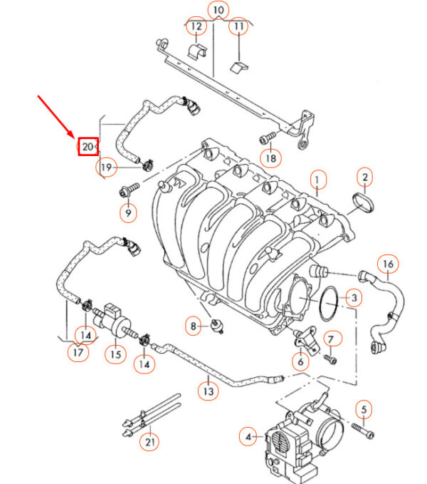 NEW VOLKSWAGEN BEETLE A5 INTAKE VACUUM HOSE 1K0133778AG - Image 5