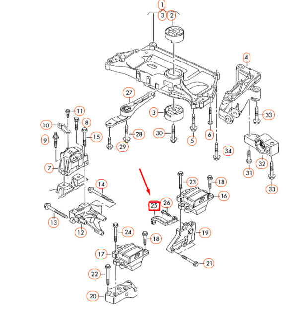 AUDI A3 8P GEARBOX MOUNT 1K0199359E NEW ORIGINAL - Image 5