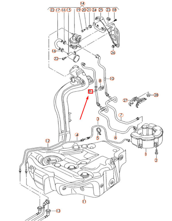 NEW AUDI A3 QUATTRO 8P EMISSION SYSTEM BREATHER TUBE 1K0201160AG ORIGINAL - Image 4