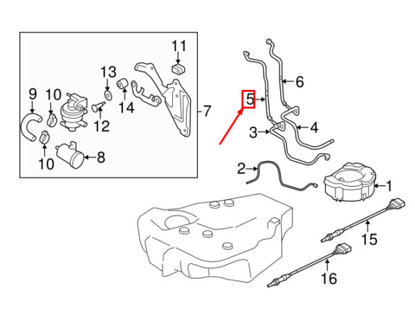 AUDI A3 SPORTBACK 8P UPPER LEAK DETECTION PUMP PIPE 1K0201160BC NEW ORIGINAL - Image 5