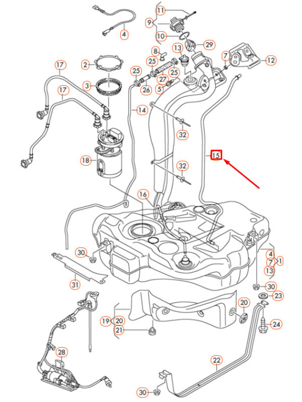 NEW AUDI A3 8P FUEL TANK BREATHER LINE 1K0201993M ORIGINAL - Image 4